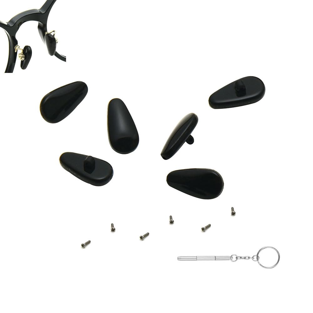 Black screw-in eyeglass nose pads