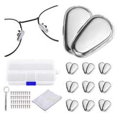 10 pairs of upgraded silicone metal-core silver eyeglasses nose pads