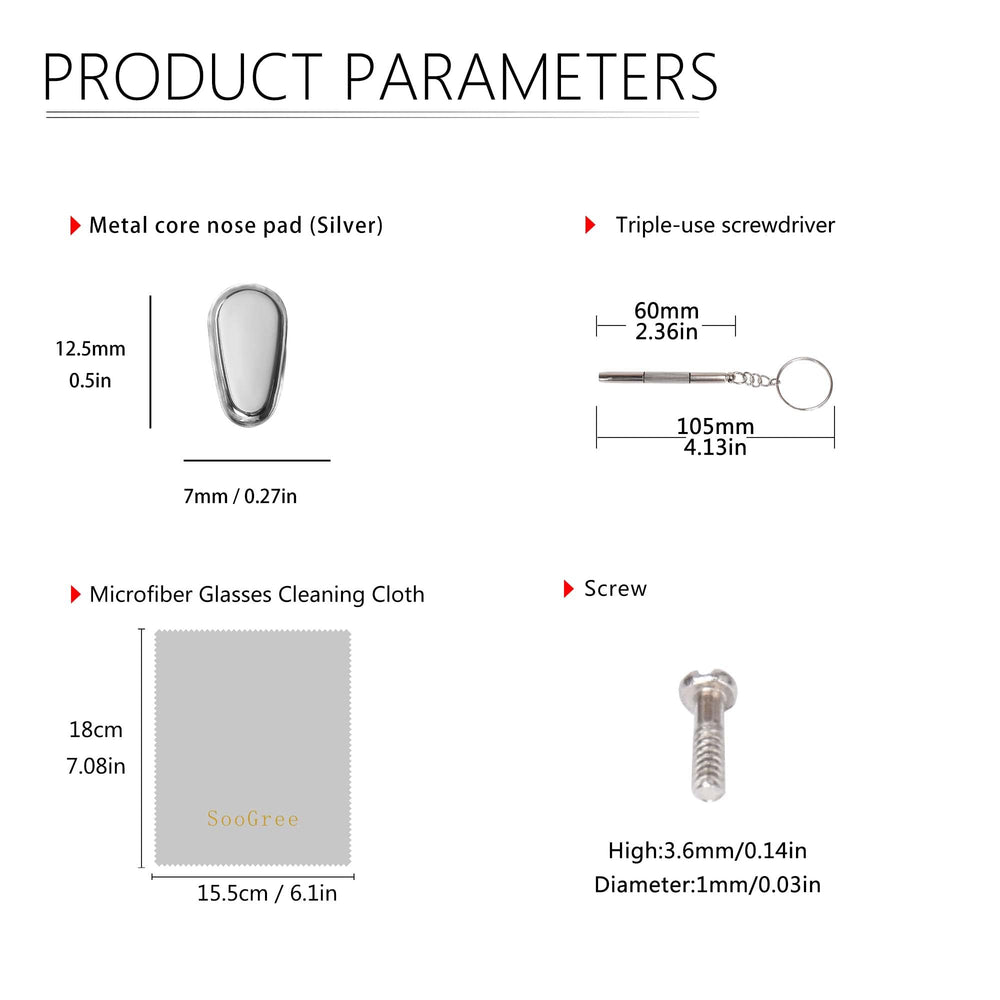 Six types of nose pads for replacement