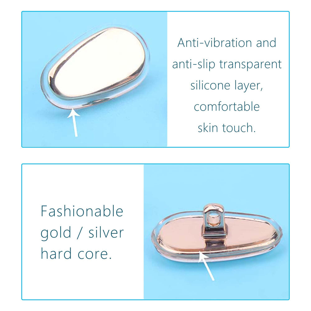 Skin-friendly soft silicone nose pads with durable metal core