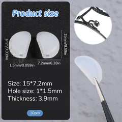 Push-in replacement nose pads for rimless eyewear