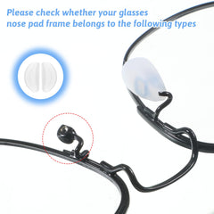 Soft silicone nose pads with anti-slip texture on glasses bridge