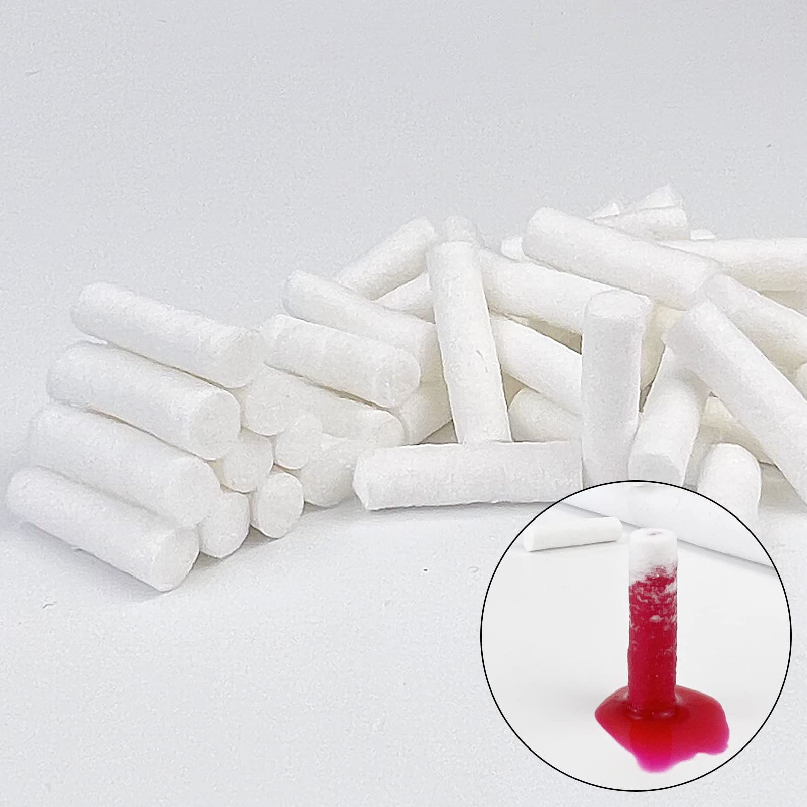 Cotton nosebleed plugs used during dental procedure scenario