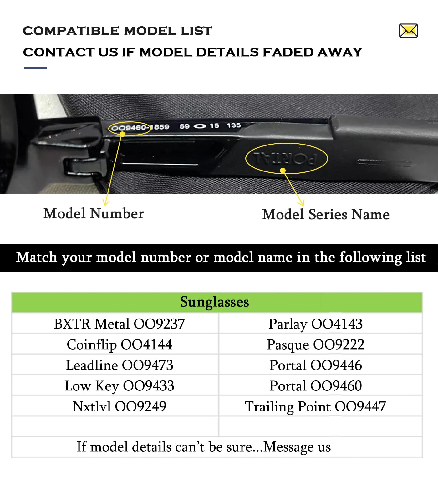 Oakley Trailing Point OO9447 nosepad replacement – standard size