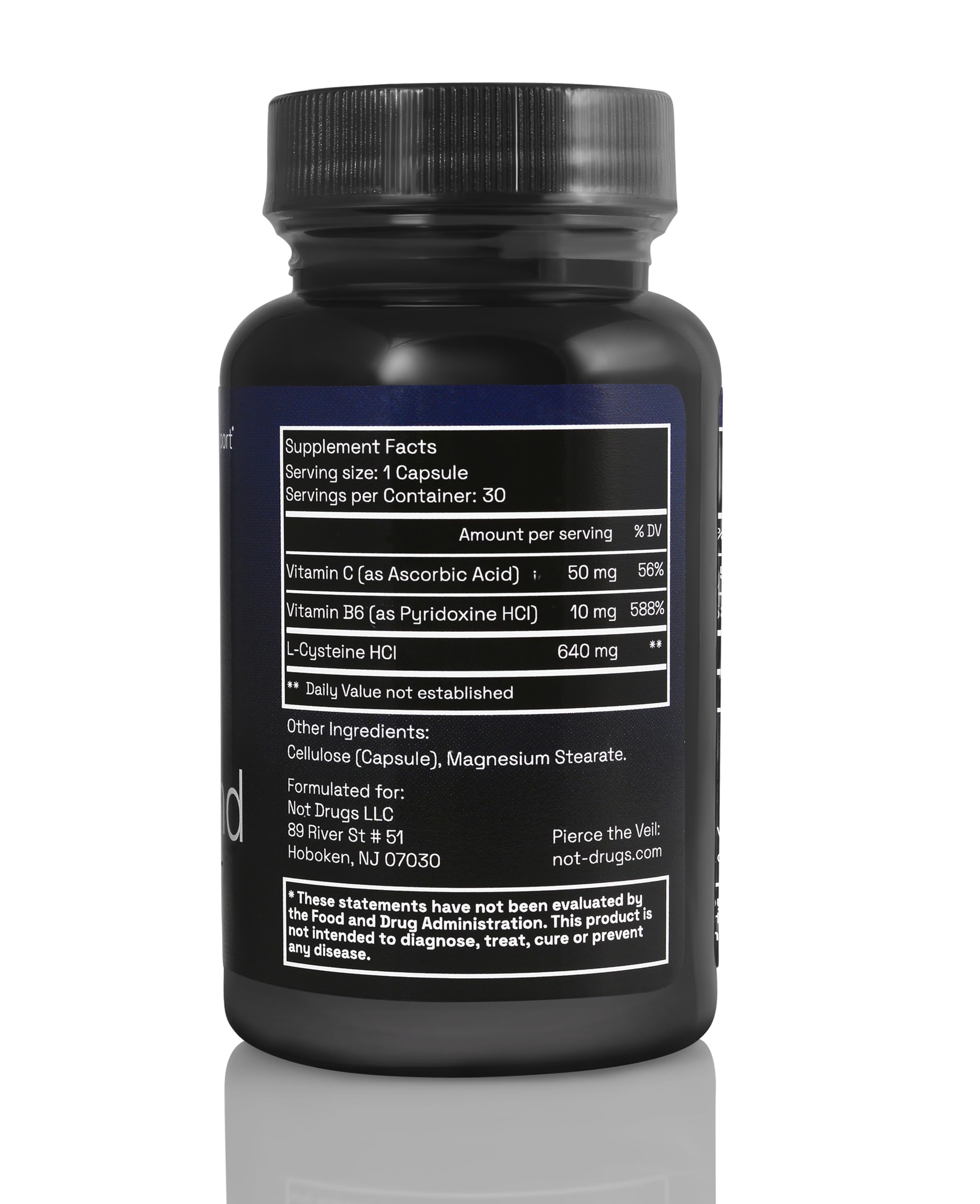 Close-up of a single capsule from Not Drugs Proactive Hangover Support