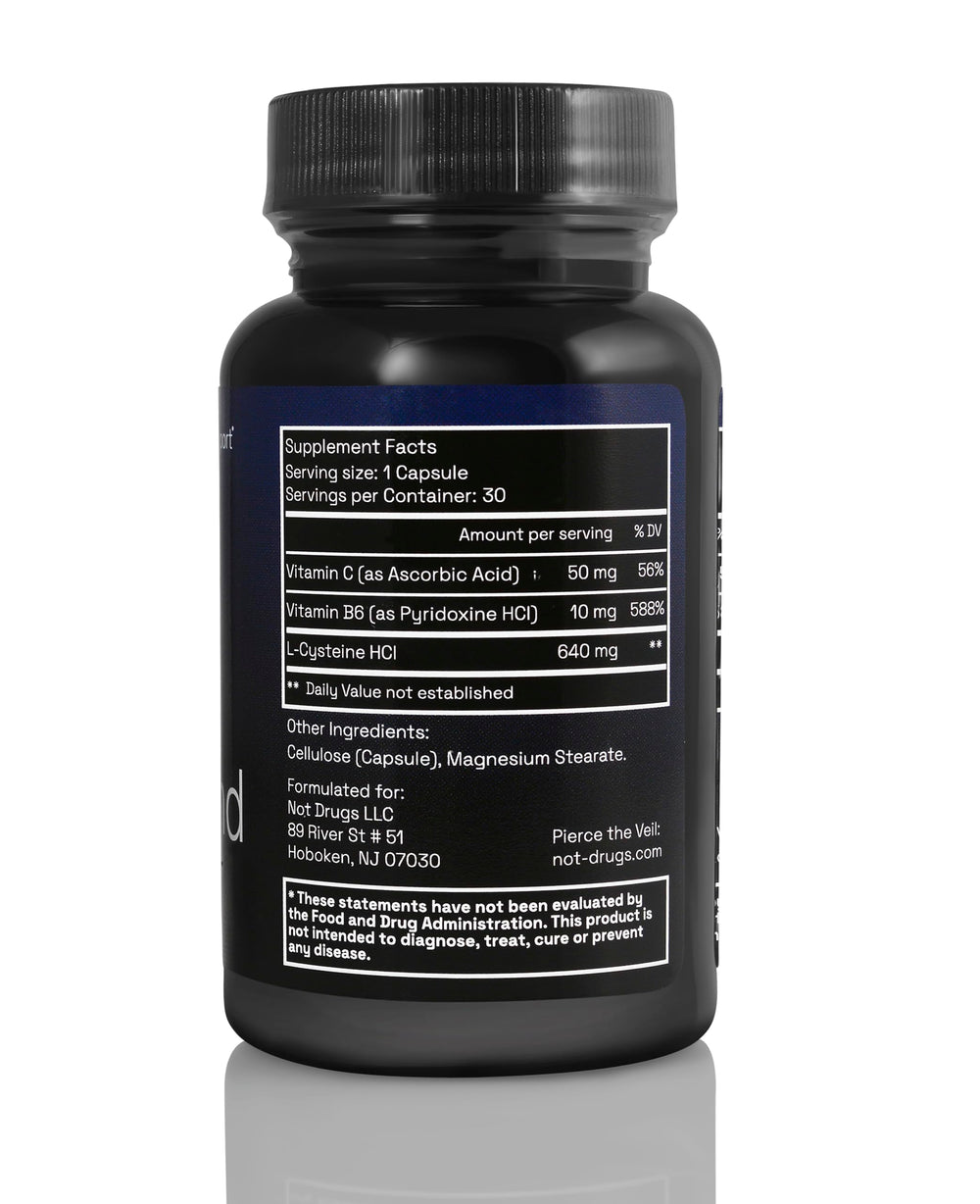 Close-up of a single capsule from Not Drugs Proactive Hangover Support