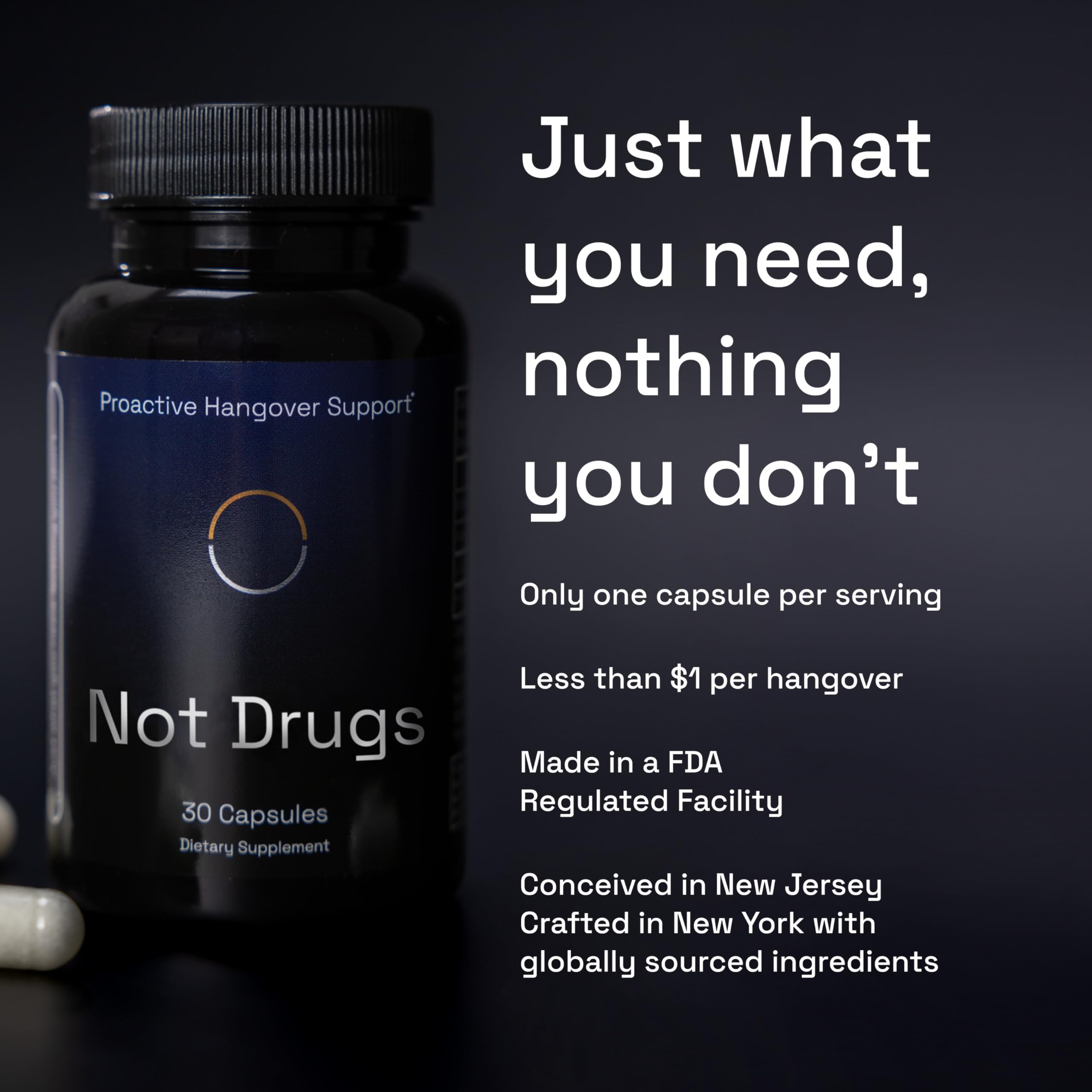 Note: New Label packaging may vary for Not Drugs Proactive Hangover Support