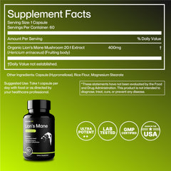 Third-party lab-tested purity seal for Notable Select Lion's Mane