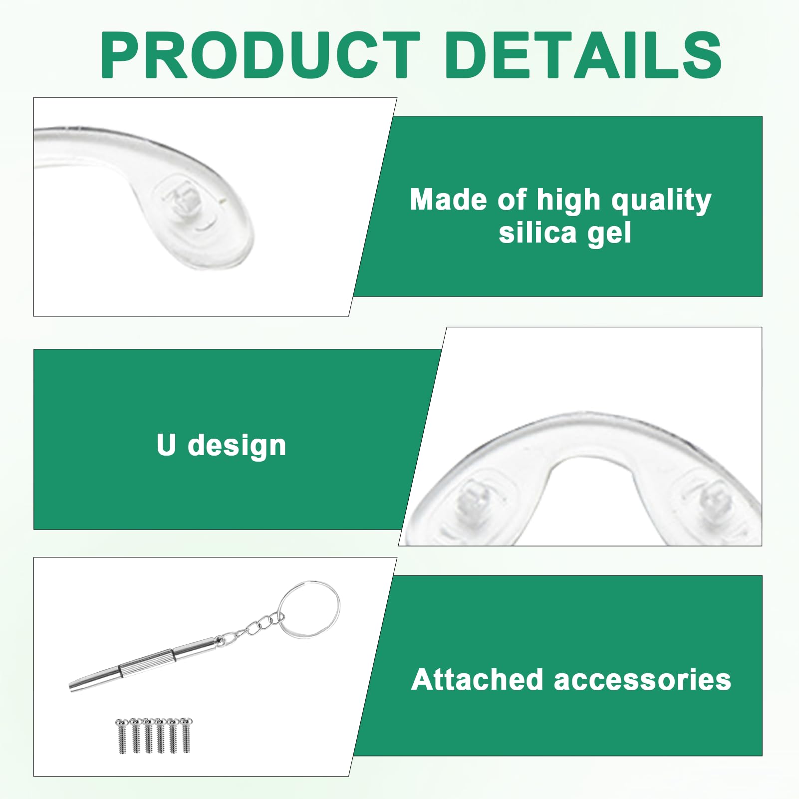 Assorted small, medium, and large silicone nose pads
