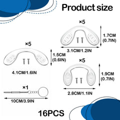 Included screwdriver and screws for nose pad installation