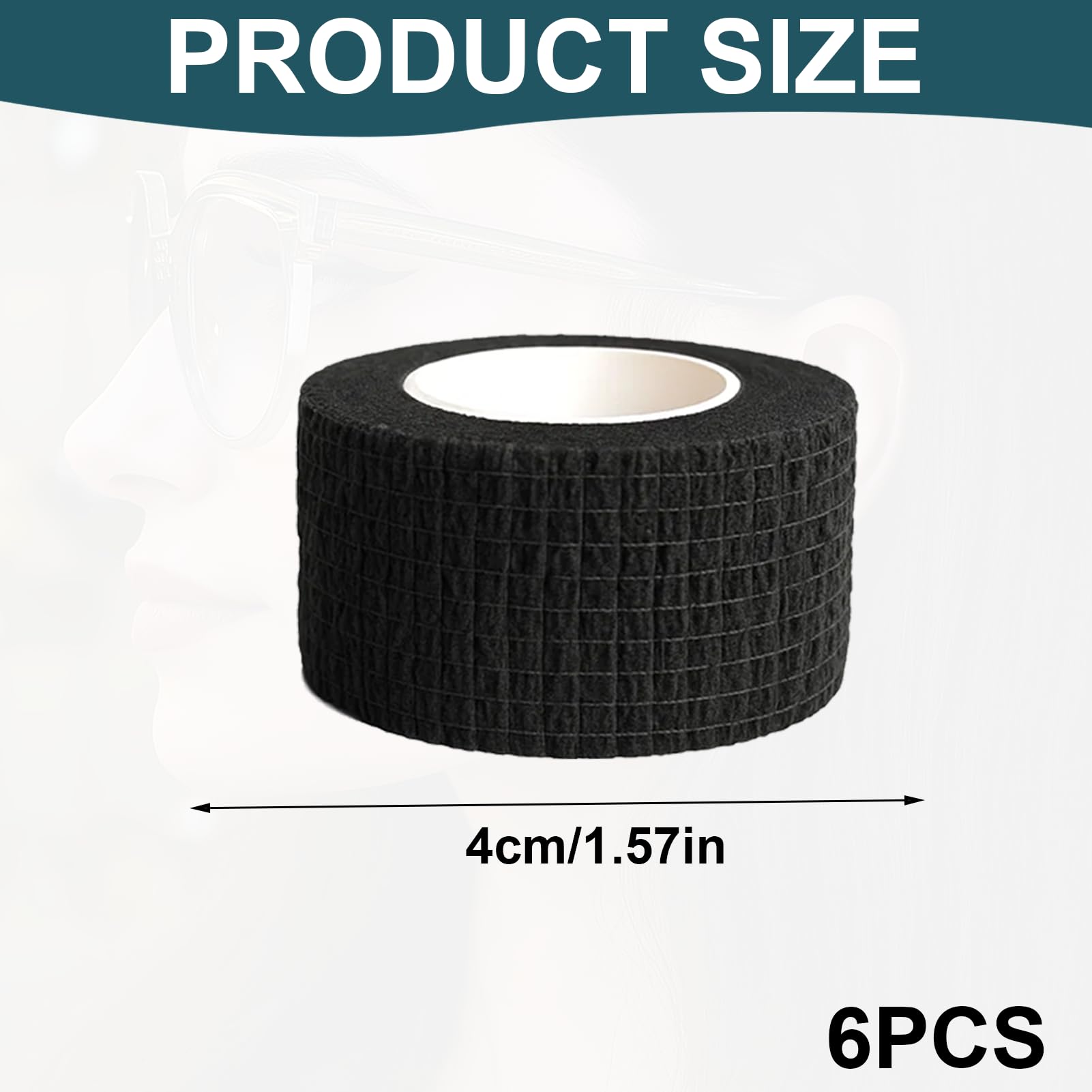 Close-up of soft non-woven fabric cushion for eyeglass arms