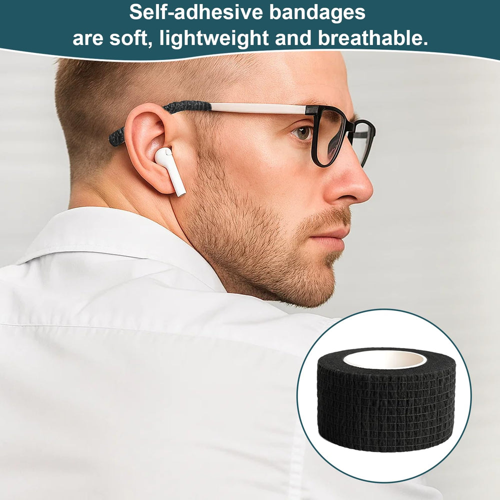 Applied wrap on eyeglass arm with anti-slip grip