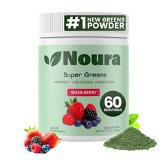 Container of Noura Nutrition Super Greens Powder, 60 servings