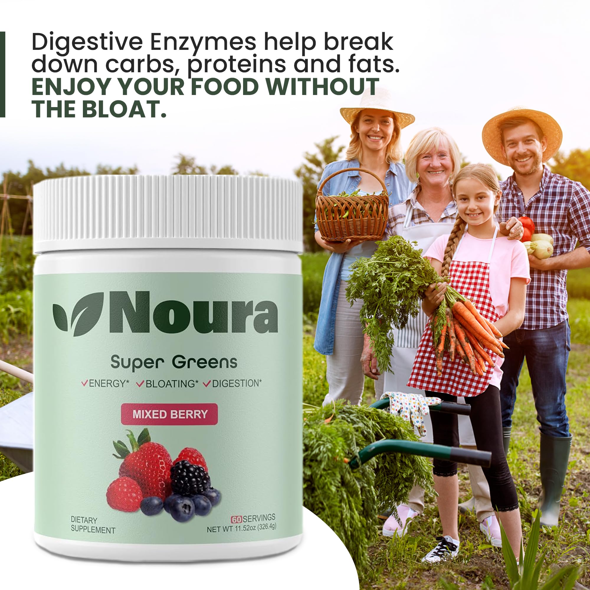 Greens powder providing immunity and natural energy