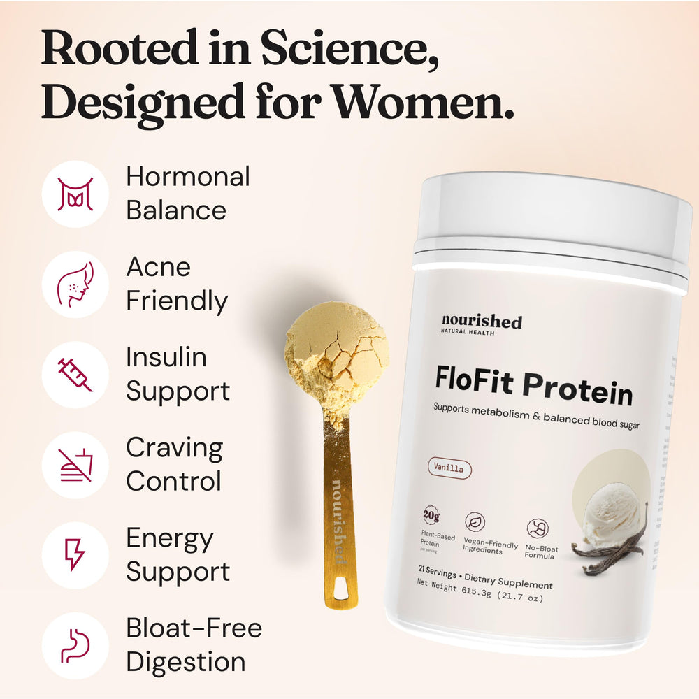Nourished Natural Health FloFit Pea Protein Blend Mixing captures smooth shake texture.