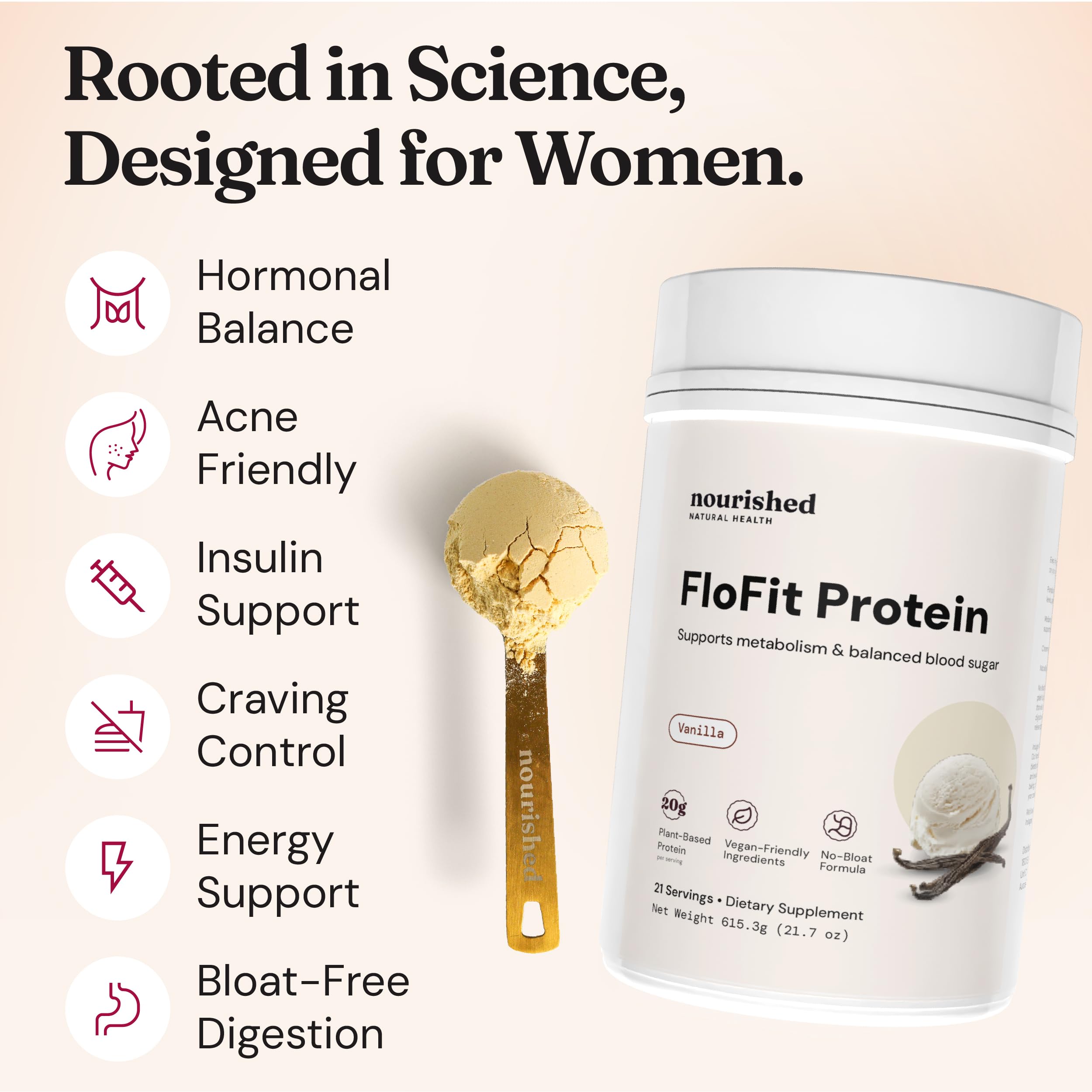 Nourished Natural Health FloFit Pea Protein Blend Mixing captures smooth shake texture.