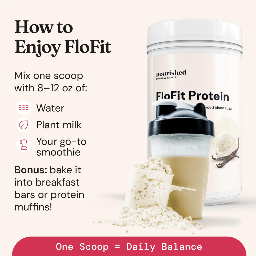 Nourished Natural Health FloFit Pea Protein On-The-Go Pack demonstrates portable protein for busy days.