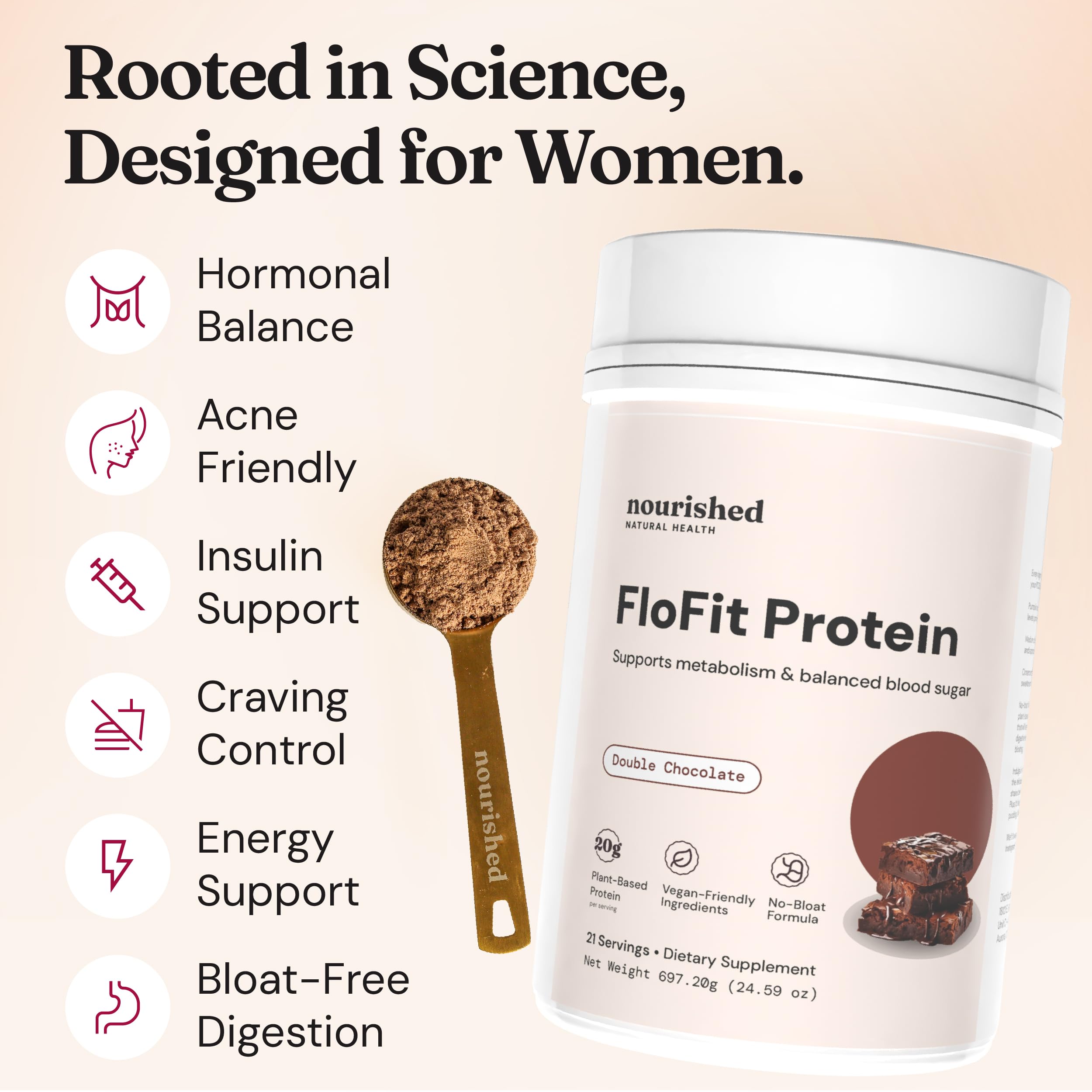 Nourished Natural Health FloFit vegan formula signals dairy-free, planet-friendly protein option