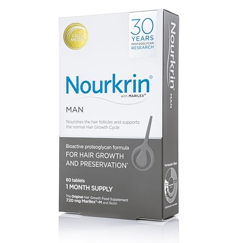 Nourkrin Man daily dosage tablet image highlights easy, routine use