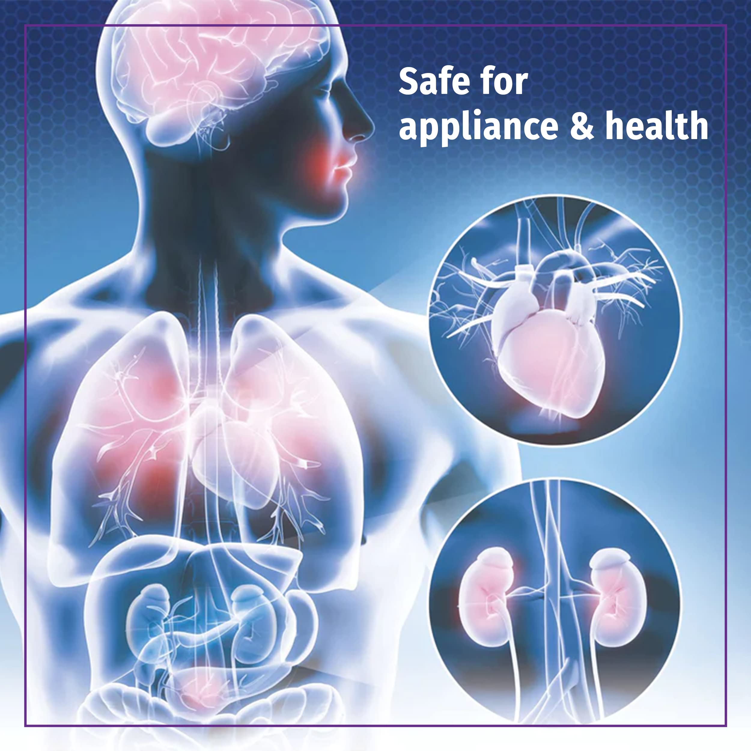 Safe for metal parts such as vitallium, titanium and cobalt-chrome