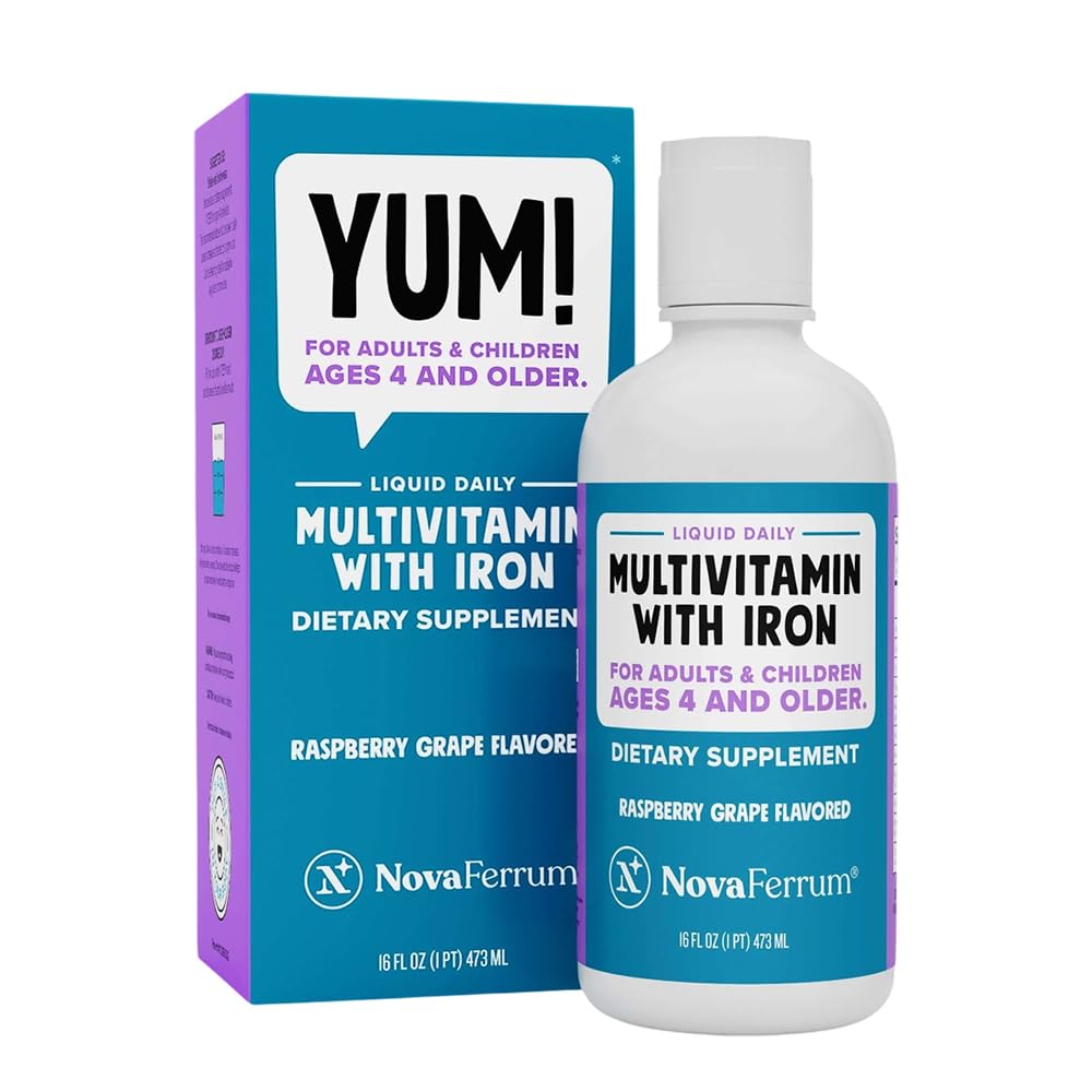 NovaFerrum Yum 16 oz bottle with Raspberry Grape for ages 4 and up