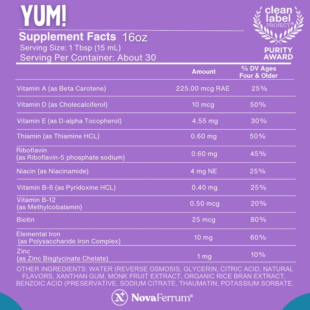 Natural fruit flavors and extracts used in NovaFerrum Yum