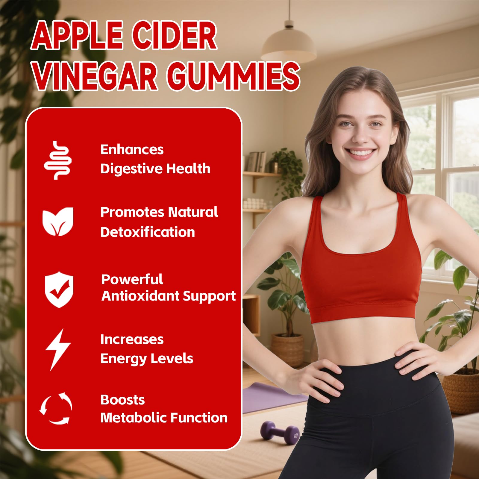 ACV gummies label indicating 1000 mg ACV and B vitamins