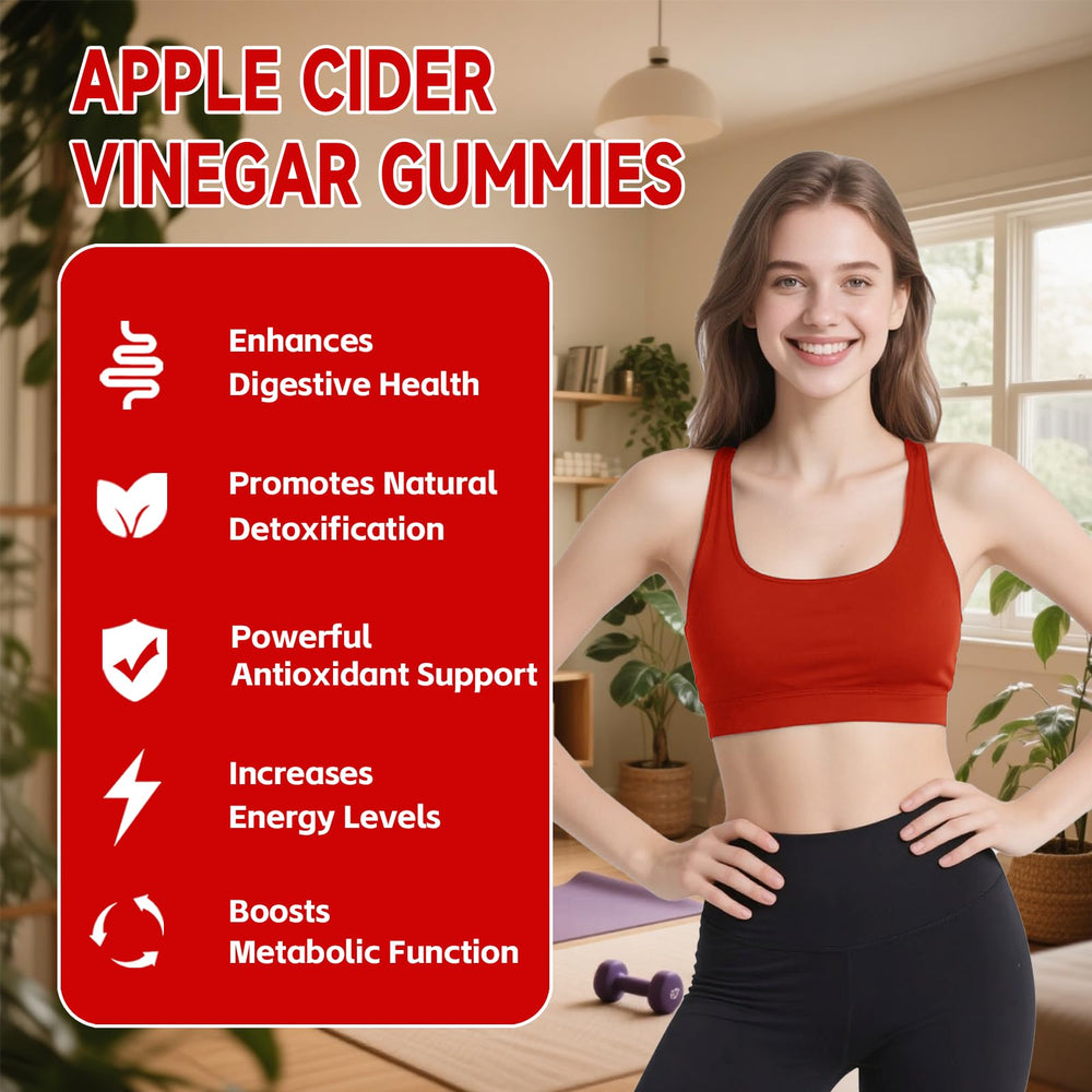 ACV gummies label indicating 1000 mg ACV and B vitamins