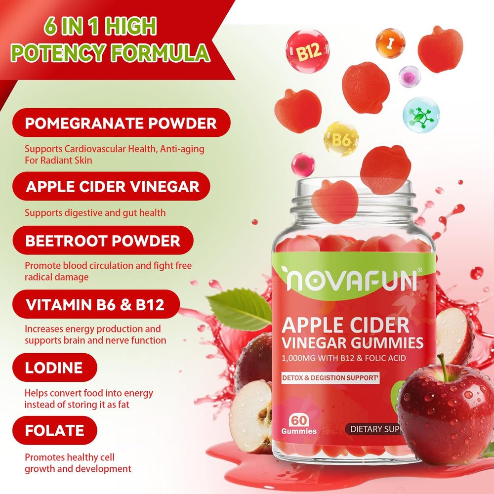 Novafun close-up gummy texture highlighting chewable pleasant taste