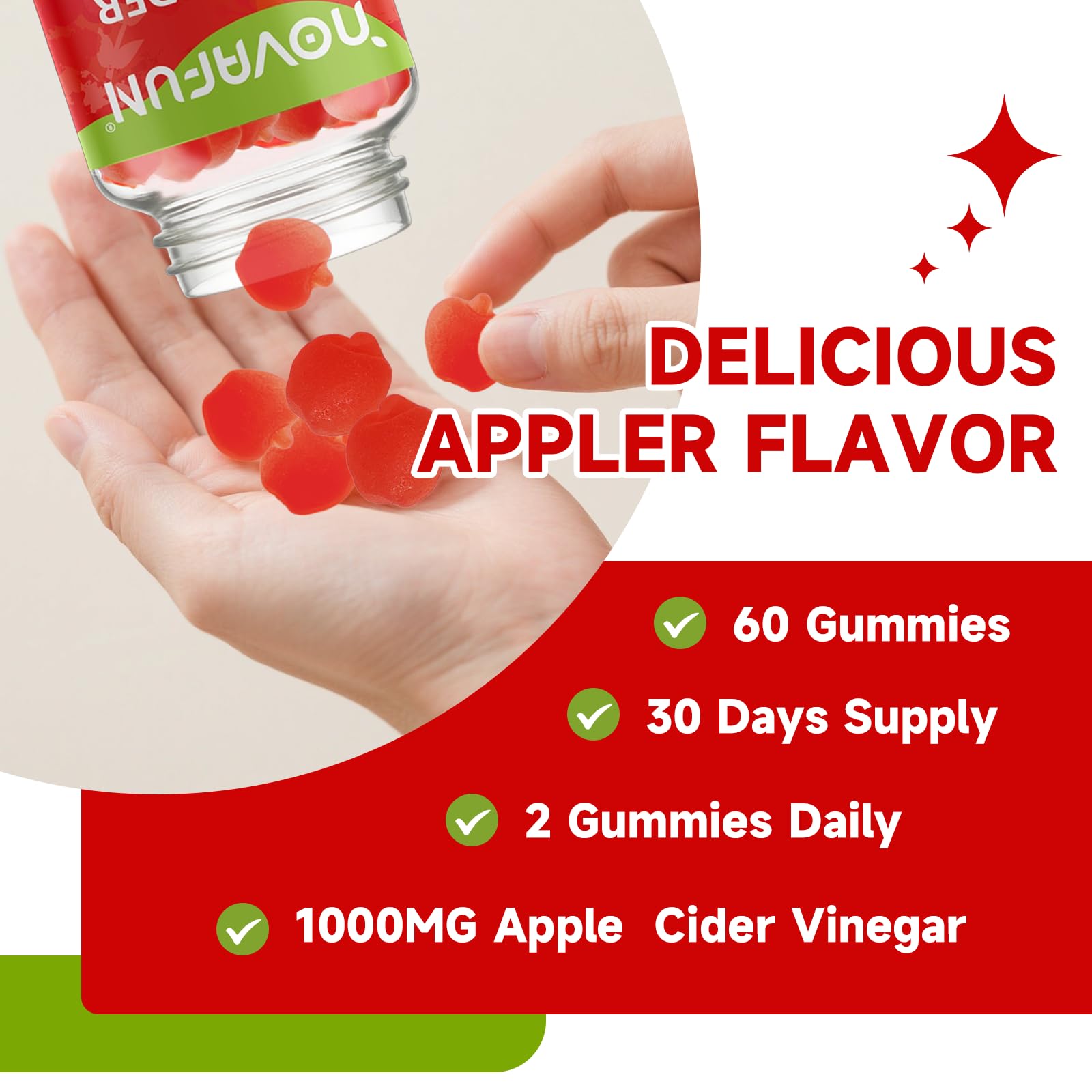 Vegan, gluten-free, non-GMO apple cider vinegar gummies
