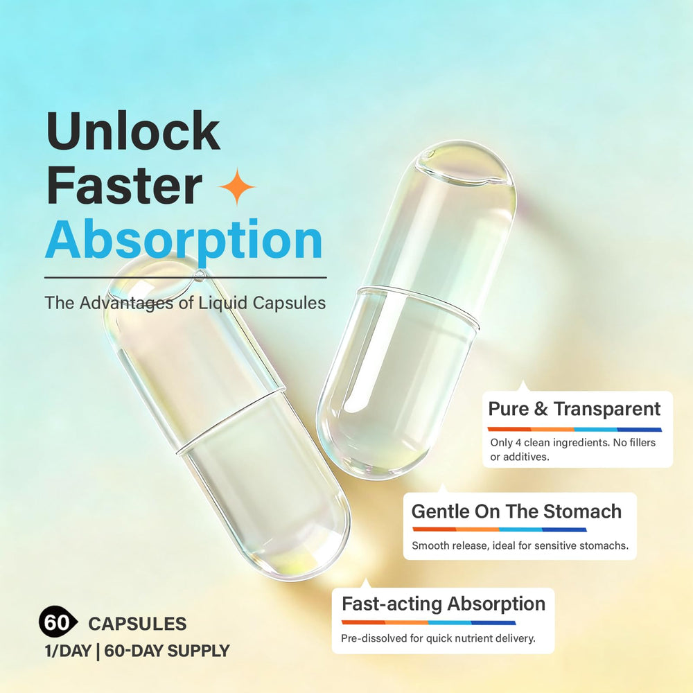 Close-up of a single liquid-filled choline capsule