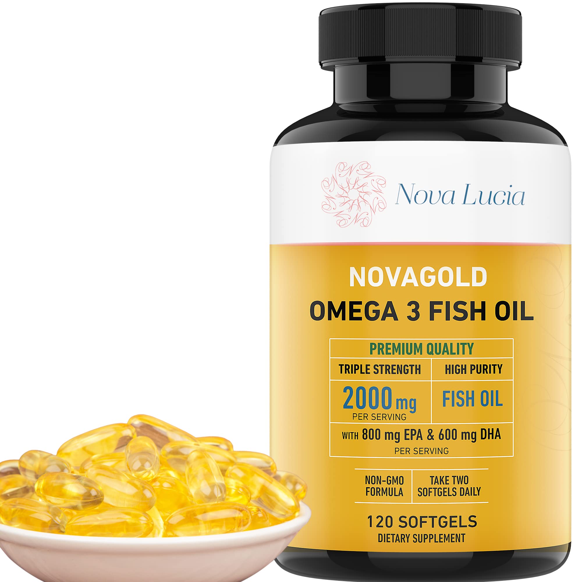 NovaGold Omega-3 bottle front label