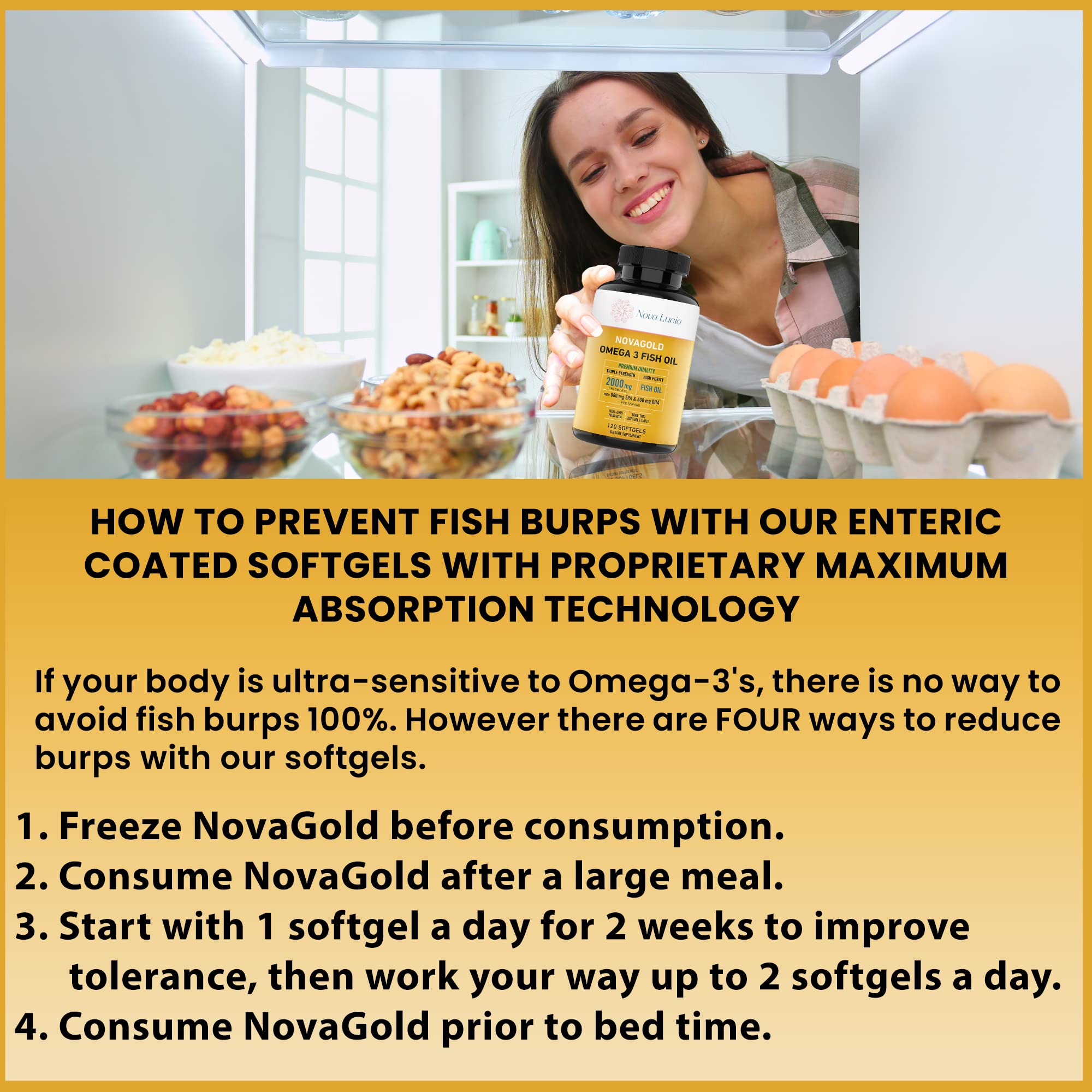 EPA and DHA amounts on NovaGold Omega-3 label