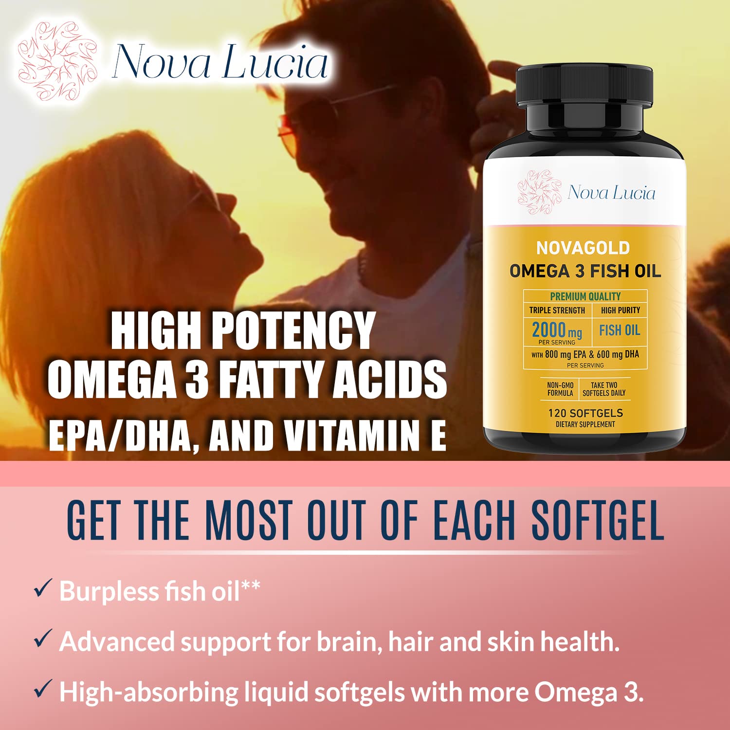 Small Omega-3 softgels for rapid absorption