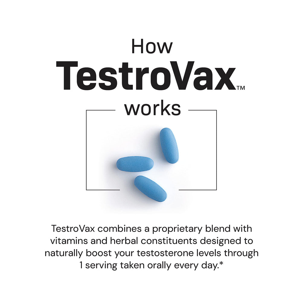 Novex Biotech TestroVax clinical-claim chart illustrating a 42% increase in a key compound