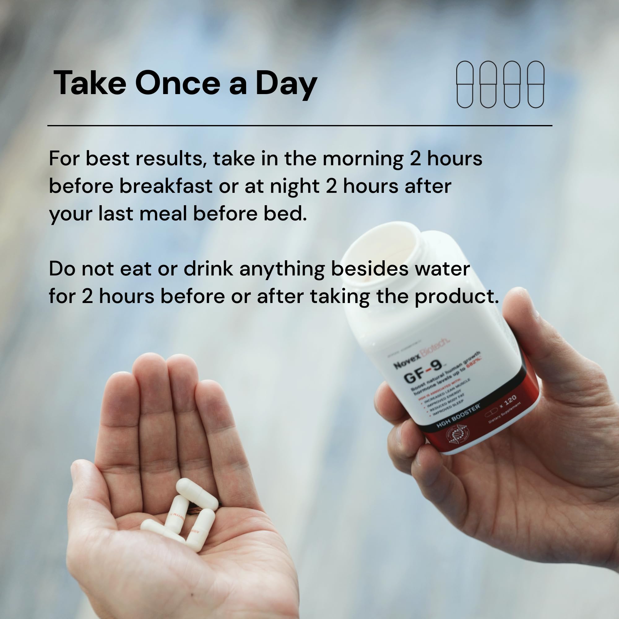 GF-9 packaging next to a person sleeping for sleep support