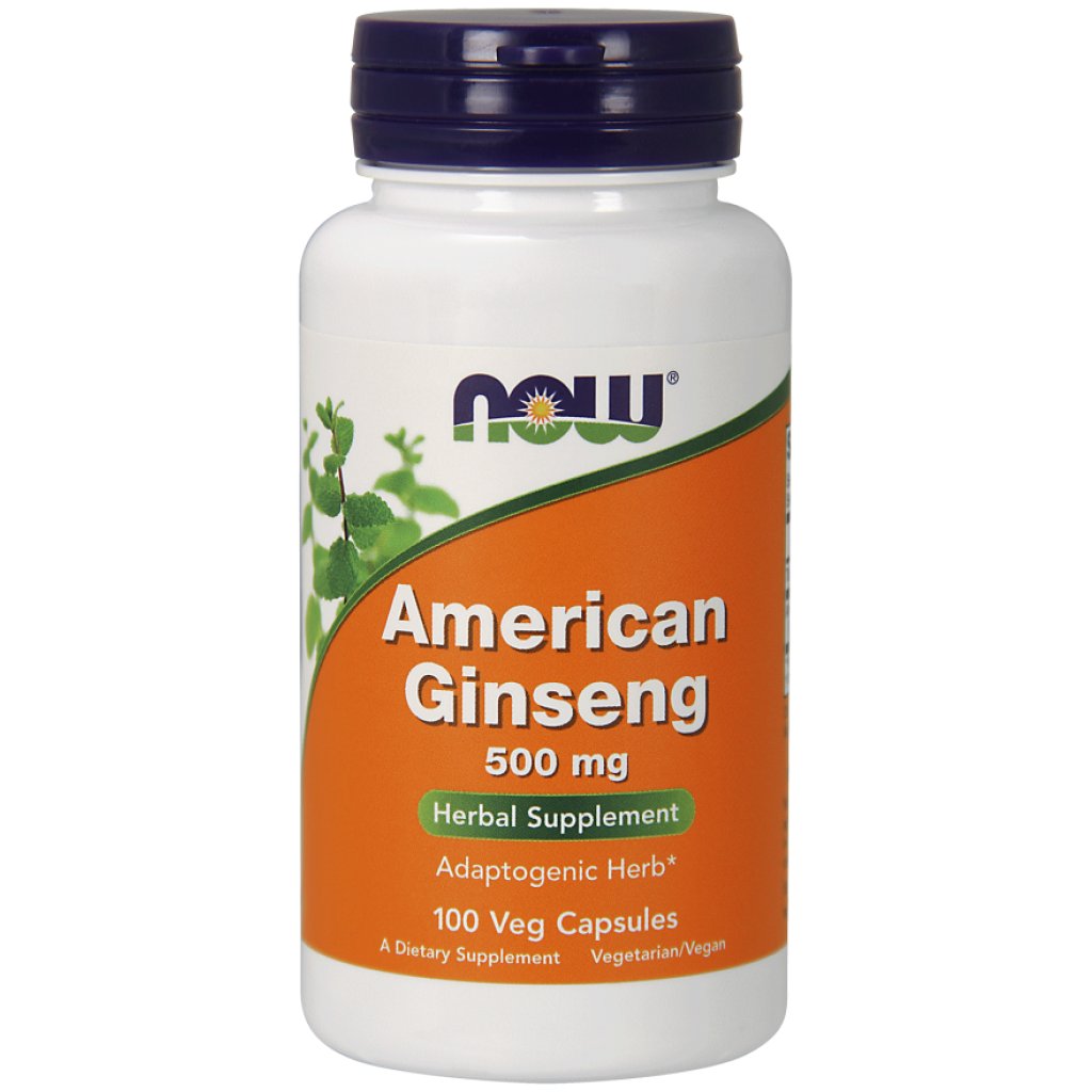 NOW American Ginseng 100 Capsules Pack of 2 - Wisconsin USA-grown ginseng roots