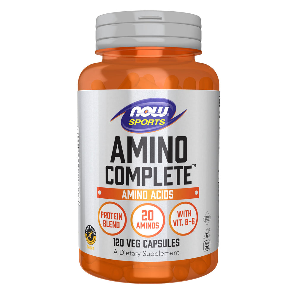 NOW Sports Amino Complete bottle with label