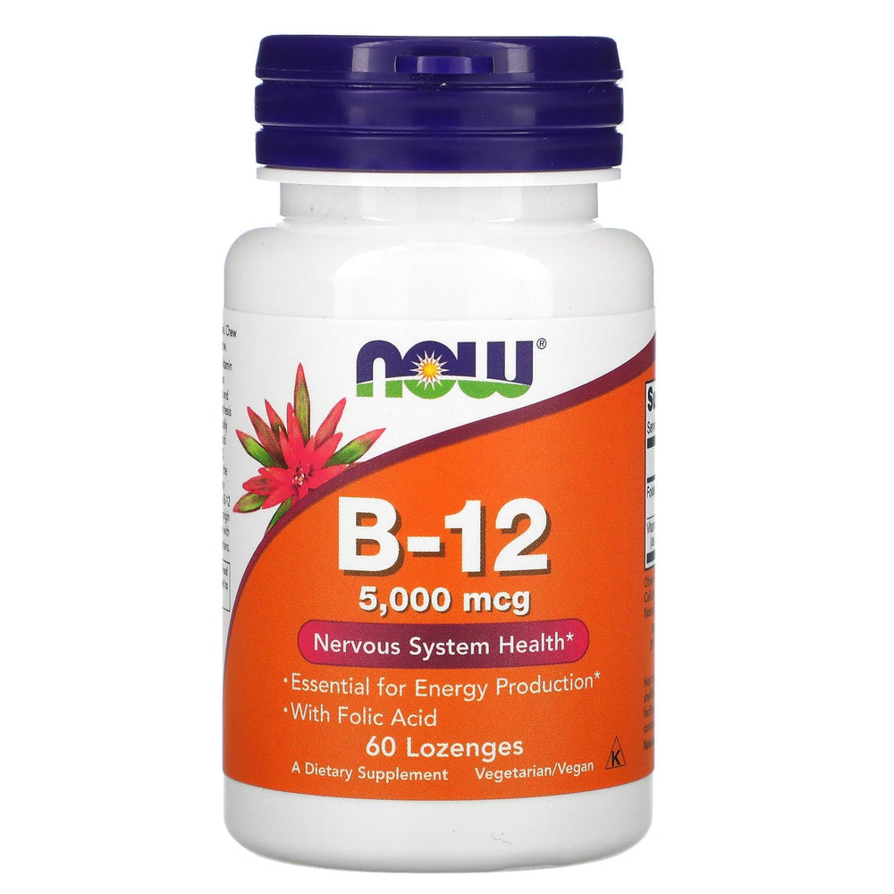 NOW B-12 5,000 mcg lozenges package front