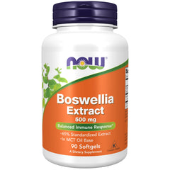 NOW Boswellia Extract bottle label with 90 softgels