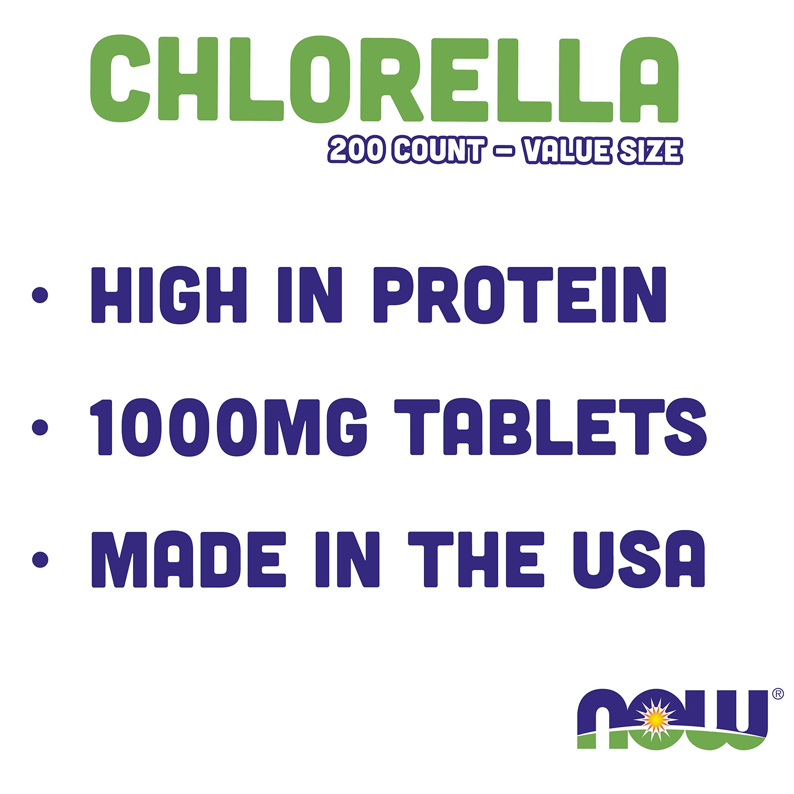 Chlorella 1000 mg nutrition facts panel and ingredients