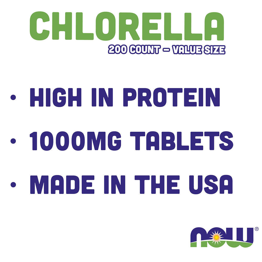 Chlorella 1000 mg nutrition facts panel and ingredients