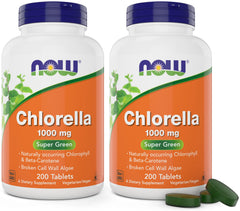 Now Foods Chlorella 1000 mg tablets bottle – 200 count (pack of 2)