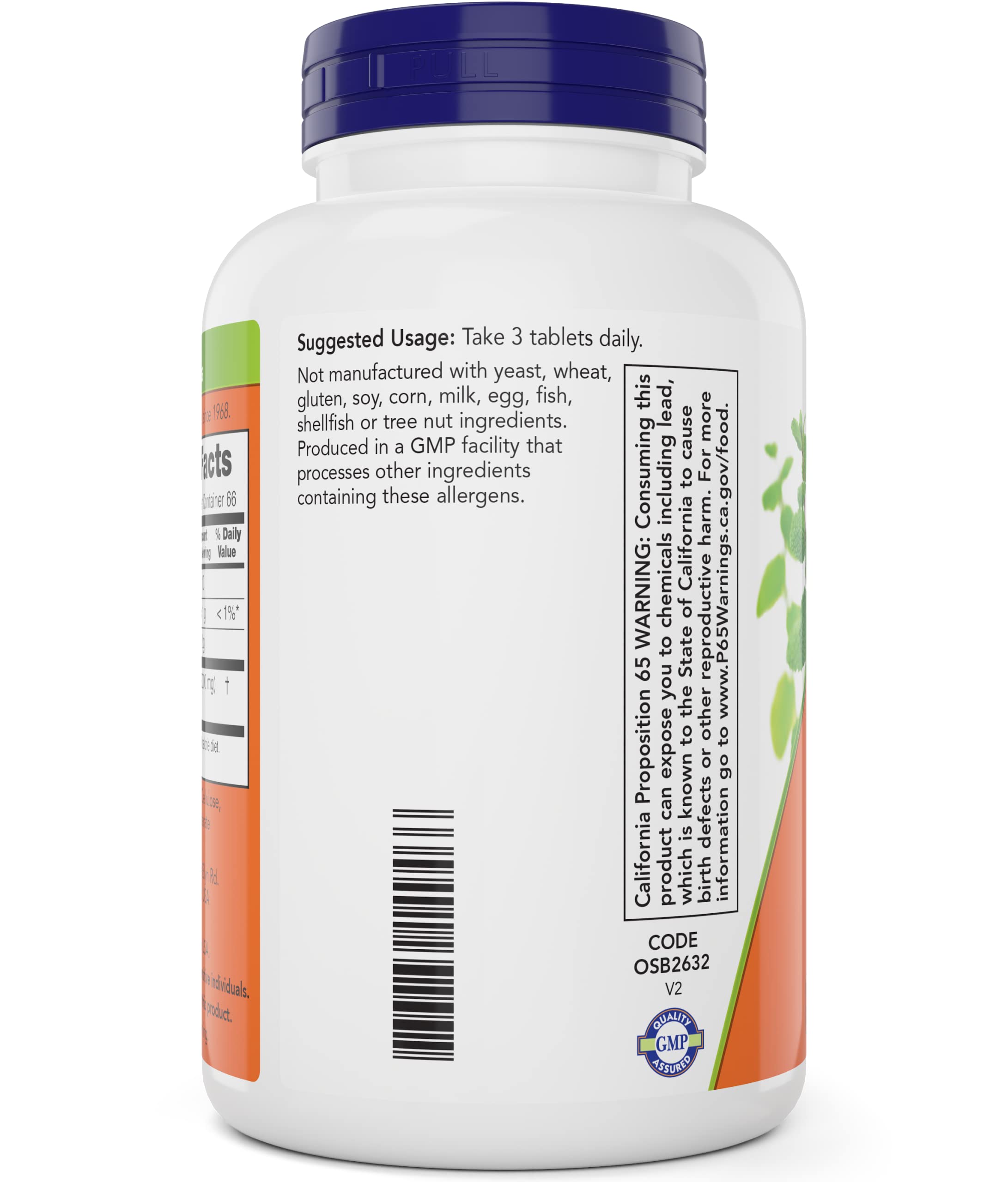 Suggested daily dose of 3 tablets