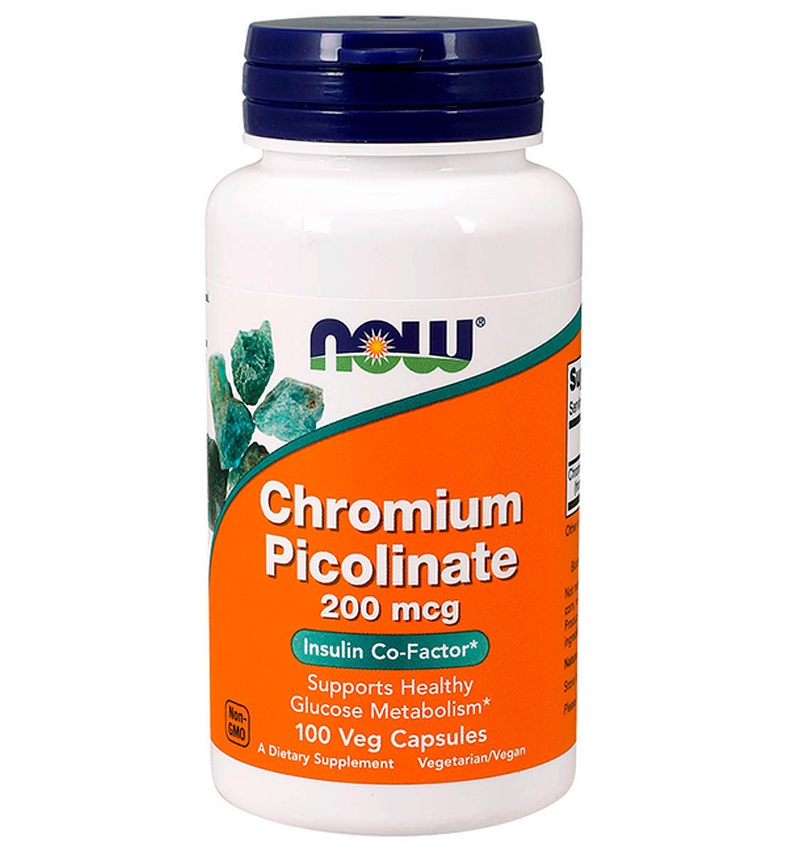 Front view of NOW Chromium Picolinate 200mcg bottle
