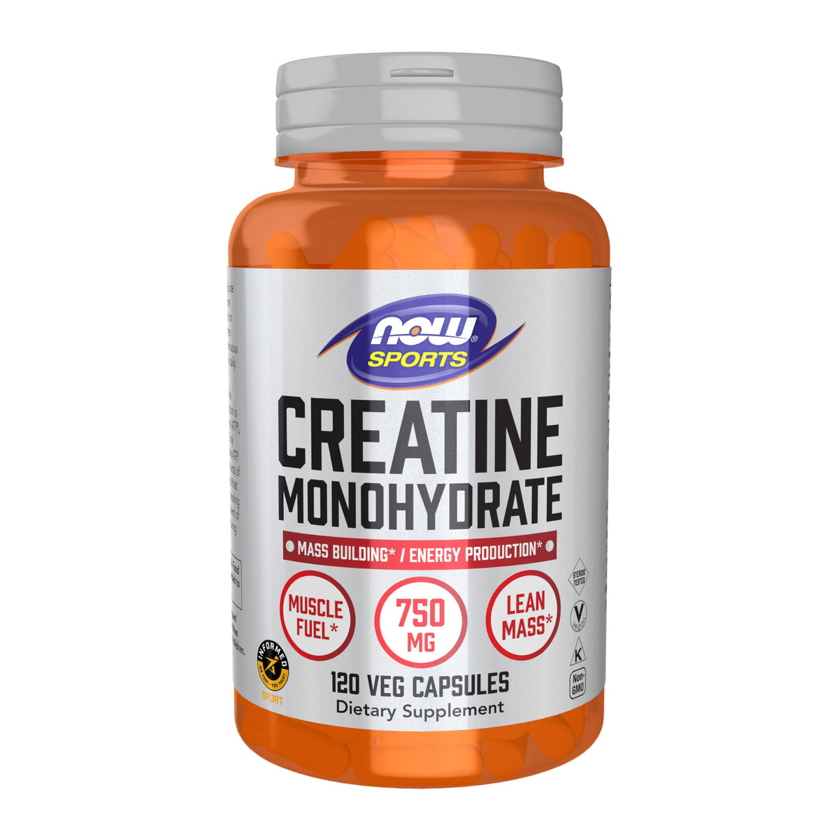 NOW Foods Creatine Monohydrate bottle label