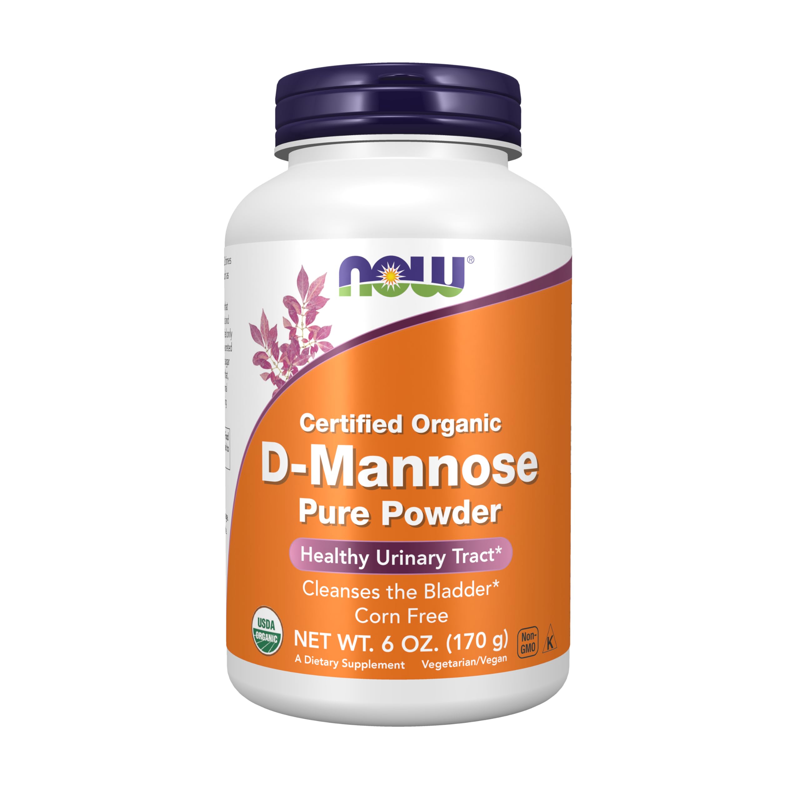 NOW Foods D-Mannose Powder 6 oz bottle label