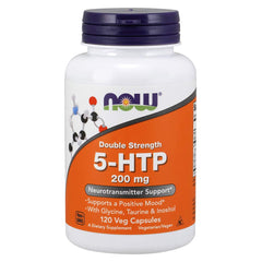 Now Foods 5-HTP 200 mg 120 VegCap bottle - front