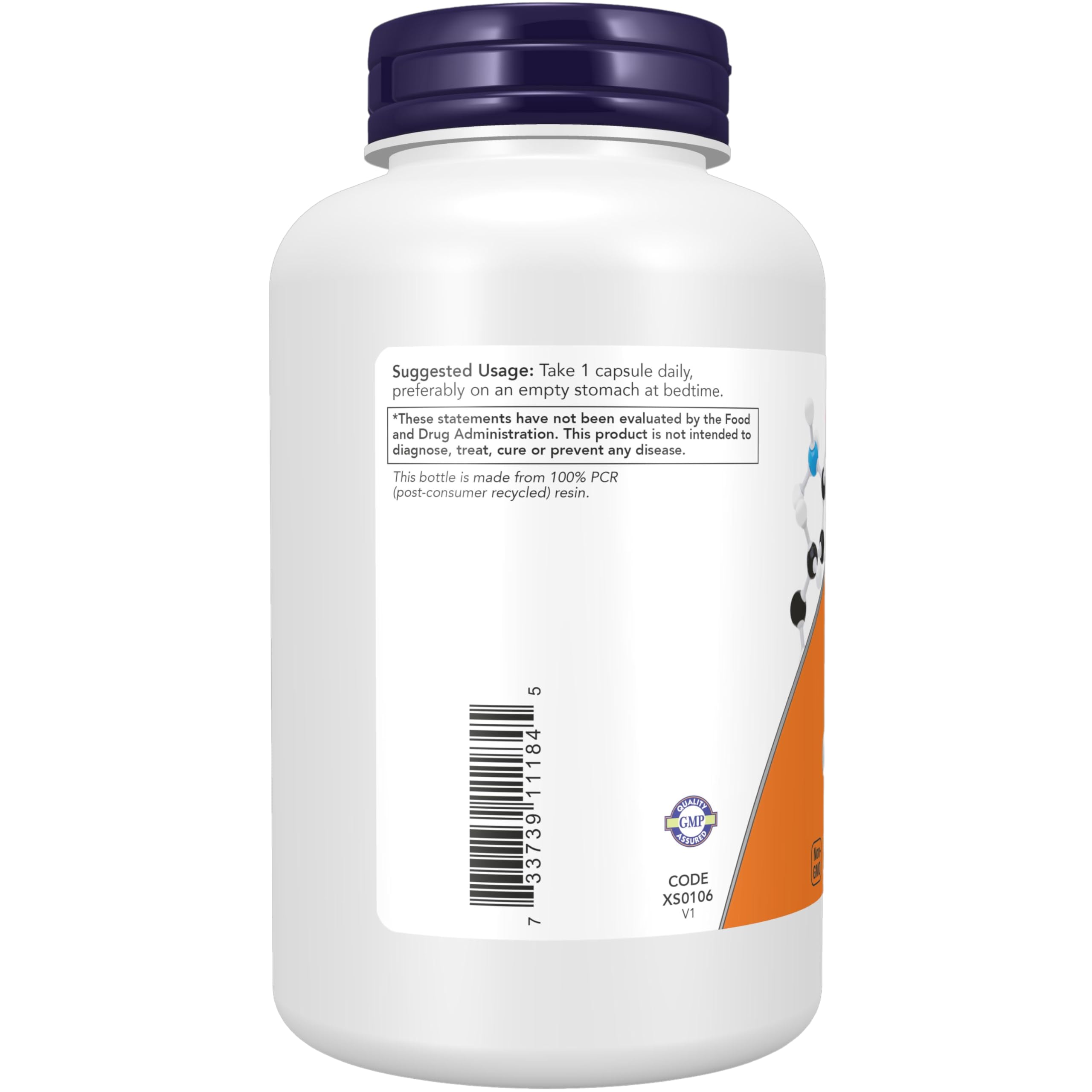 Close-up of NOW Foods 5-HTP 100 mg vegan capsules