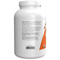 NOW Foods Acacia Pure Powder label with ingredients